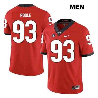 Men's Georgia Bulldogs NCAA #93 Antonio Poole Nike Stitched Red Legend Authentic College Football Jersey TQM6554GT